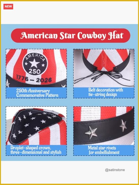 Straw Weaving Cowboy Hat with Chin Strap for Men and Women main image 7